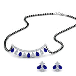 Load image into Gallery viewer, Peardrop-Diamond-Mangalsutra-Set-With-Sapphire
