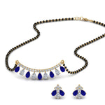 Load image into Gallery viewer, Peardrop-Diamond-Mangalsutra-Set-With-Sapphire