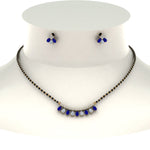 Load image into Gallery viewer, Peardrop-Diamond-Mangalsutra-Set-With-Sapphire