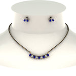 Load image into Gallery viewer, Peardrop-Diamond-Mangalsutra-Set-With-Sapphire
