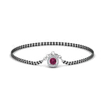 Load image into Gallery viewer, Pink Sapphire Halo Drop Mangalsutra Bracelet