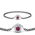 Load image into Gallery viewer, Pink Sapphire Halo Drop Mangalsutra Bracelet