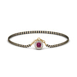 Load image into Gallery viewer, Pink Sapphire Halo Drop Mangalsutra Bracelet