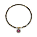 Load image into Gallery viewer, Pink Sapphire Halo Drop Mangalsutra Bracelet