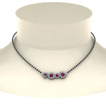 Load image into Gallery viewer, Pink Sapphire Heart Halo Mangalsutra