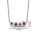 Load image into Gallery viewer, Pink-Sapphire-Heart-Halo-Diamond-Mangalsutra