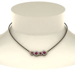 Load image into Gallery viewer, Pink Sapphire Heart Halo Mangalsutra