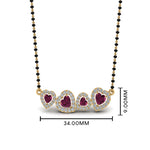 Load image into Gallery viewer, Pink-Sapphire-Heart-Halo-Diamond-Mangalsutra