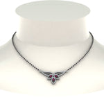 Load image into Gallery viewer, Pink-Sapphire-Petal-Mangalsutra-Pendant