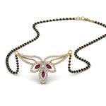 Load image into Gallery viewer, Pink-Sapphire-Petal-Mangalsutra-Pendant