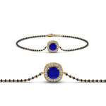 Load image into Gallery viewer, Sapphire Bracelet Mangalsutra With Black Beads
