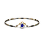 Load image into Gallery viewer, Blue Sapphire Halo Drop Mangalsutra Bracelet