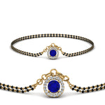 Load image into Gallery viewer, Blue Sapphire Halo Drop Mangalsutra Bracelet