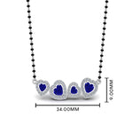 Load image into Gallery viewer, Sapphire-Heart-Halo-Diamond-Mangalsutra