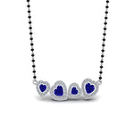 Load image into Gallery viewer, Sapphire-Heart-Halo-Diamond-Mangalsutra