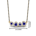 Load image into Gallery viewer, Sapphire-Heart-Halo-Diamond-Mangalsutra