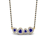 Load image into Gallery viewer, Sapphire-Heart-Halo-Diamond-Mangalsutra