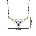 Load image into Gallery viewer, Sapphire-Petal-Mangalsutra-Pendant
