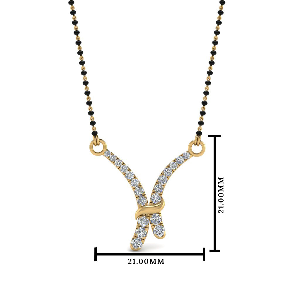 V Shaped Graduated Diamond Mangalsutra