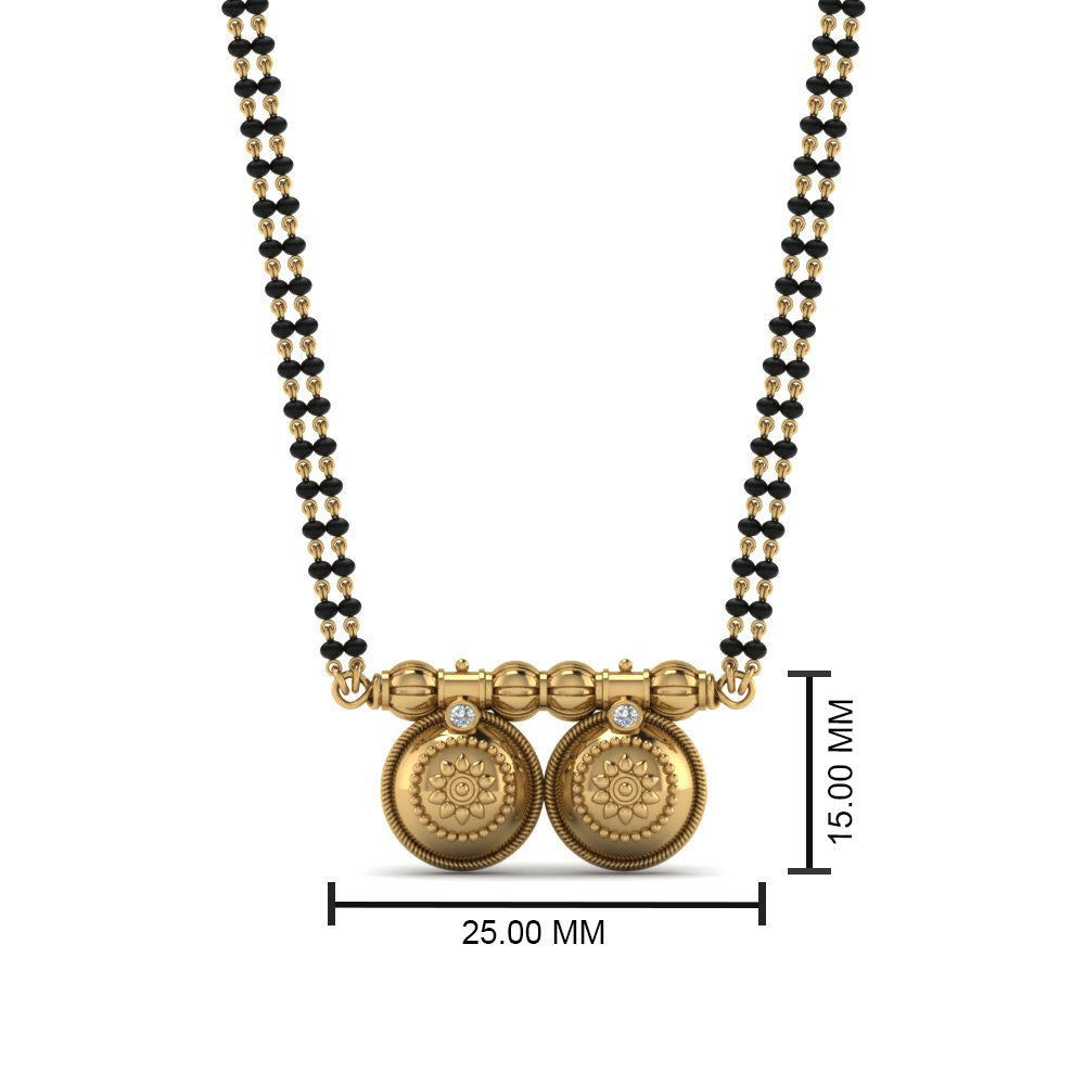 Vati Maharashtrian Mangalsutra With Diamonds