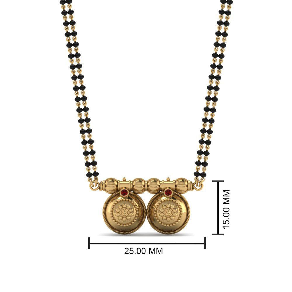 Vati Maharashtrian Mangalsutra With Ruby