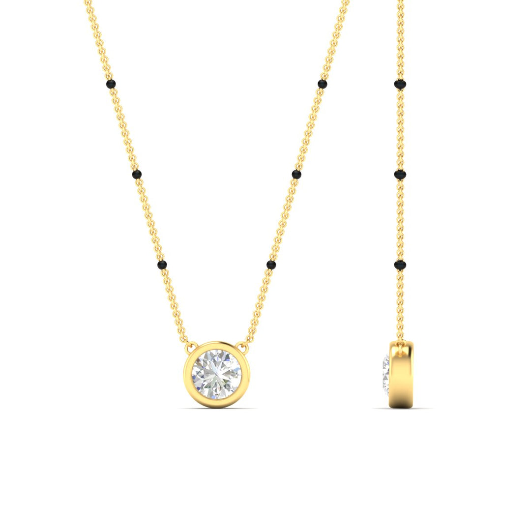 Bezel Set Solitaire Modern Mangalsutra
