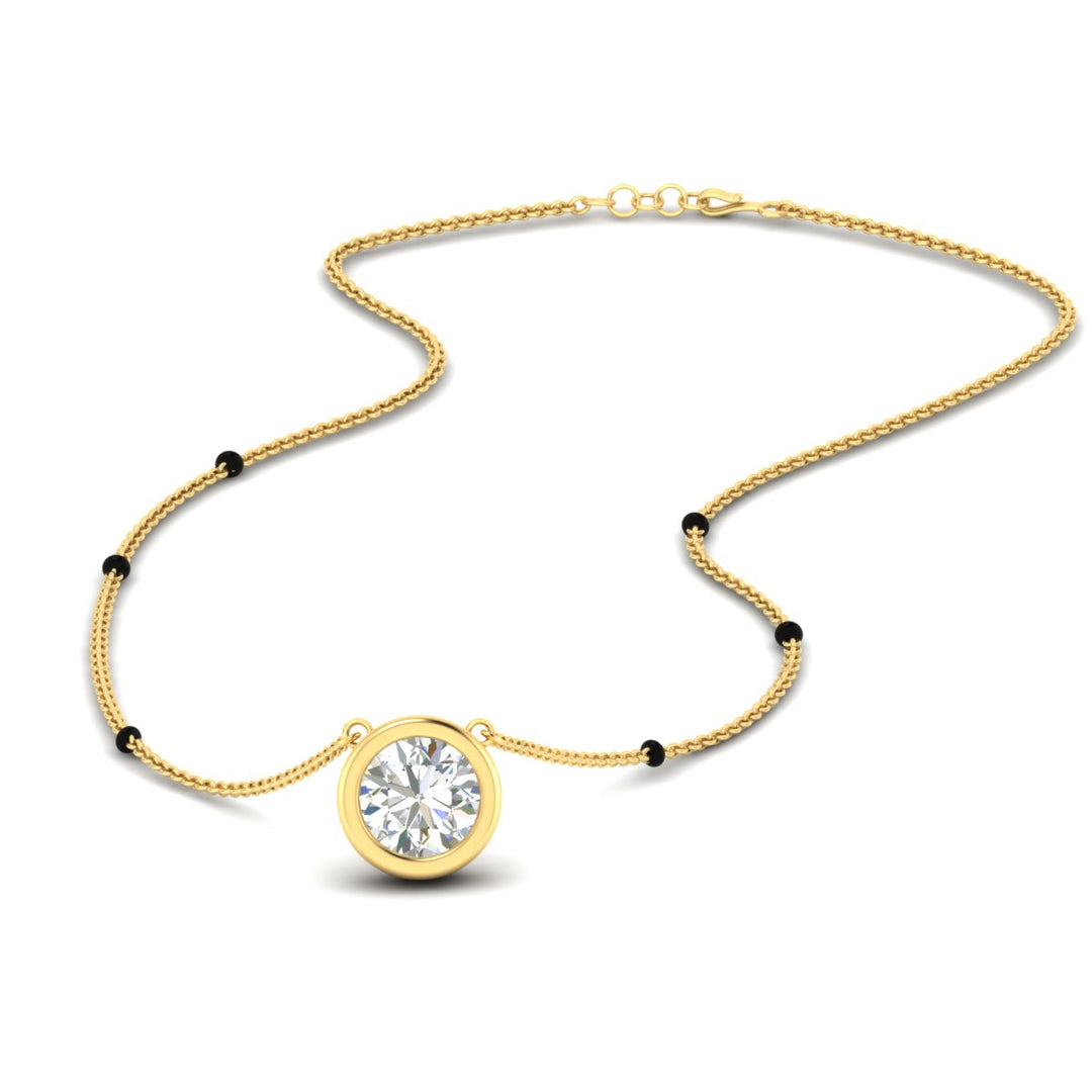 Bezel Set Solitaire Modern Mangalsutra