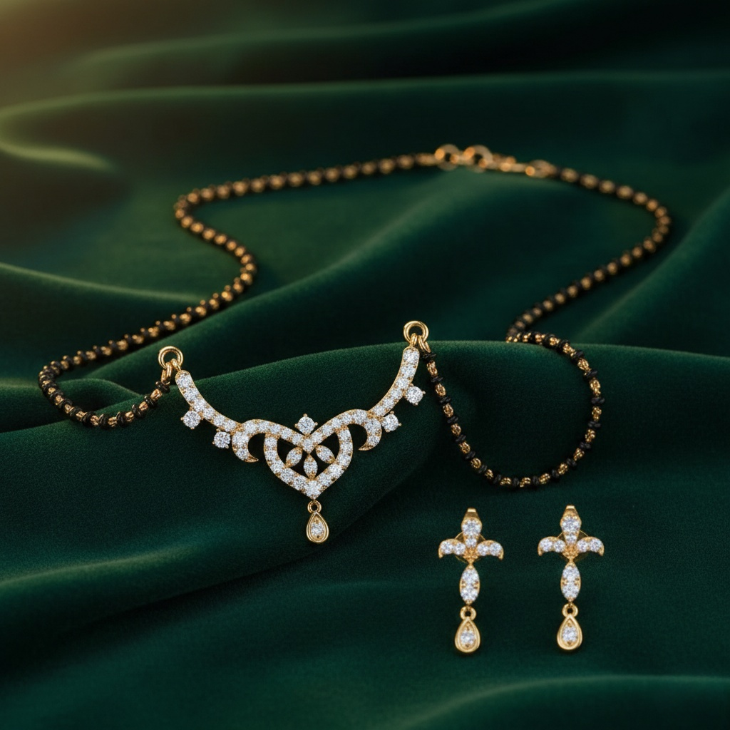 7. Mangalsutra With Earrings Set