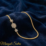 Load image into Gallery viewer, 1-carat-stunning-3-flowers-design-Diamond-Mugappu-chain-MGS11245-yg