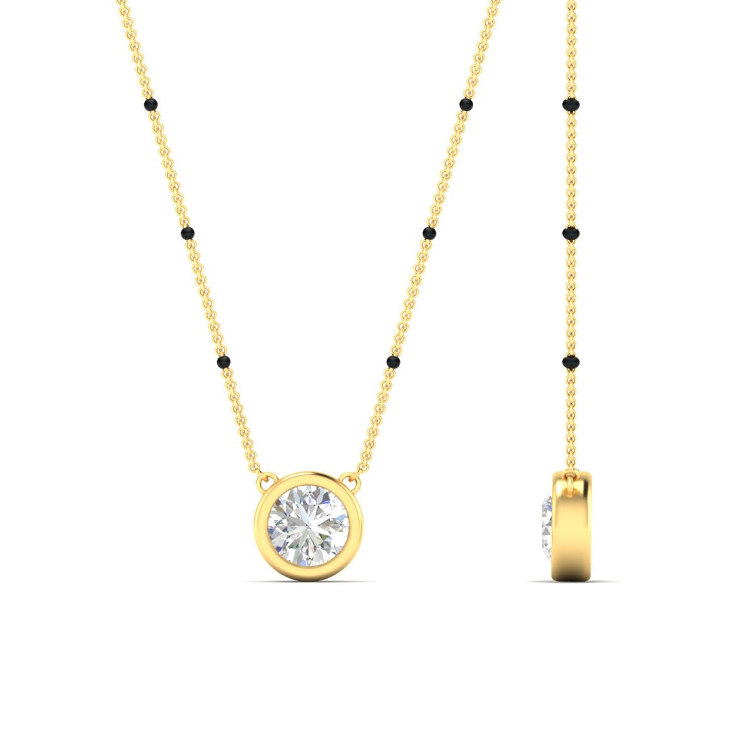 Bezel Set Solitaire Modern Mangalsutra