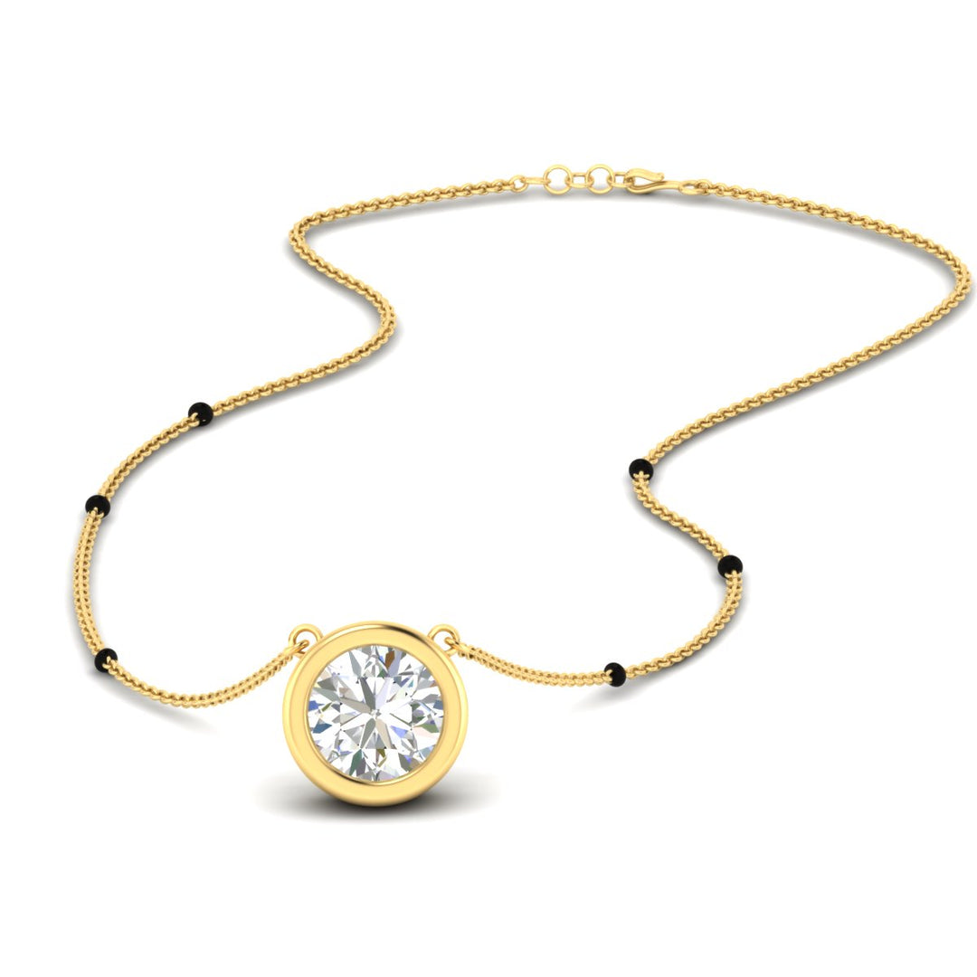 Bezel Set Solitaire Modern Mangalsutra