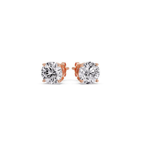 Round Natural Diamond Stud Earring