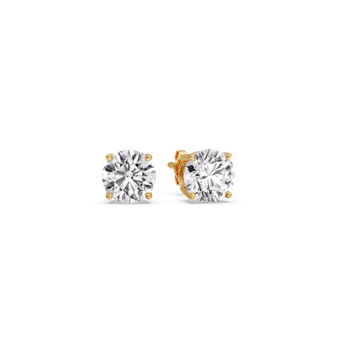 Round Natural Diamond Stud Earring