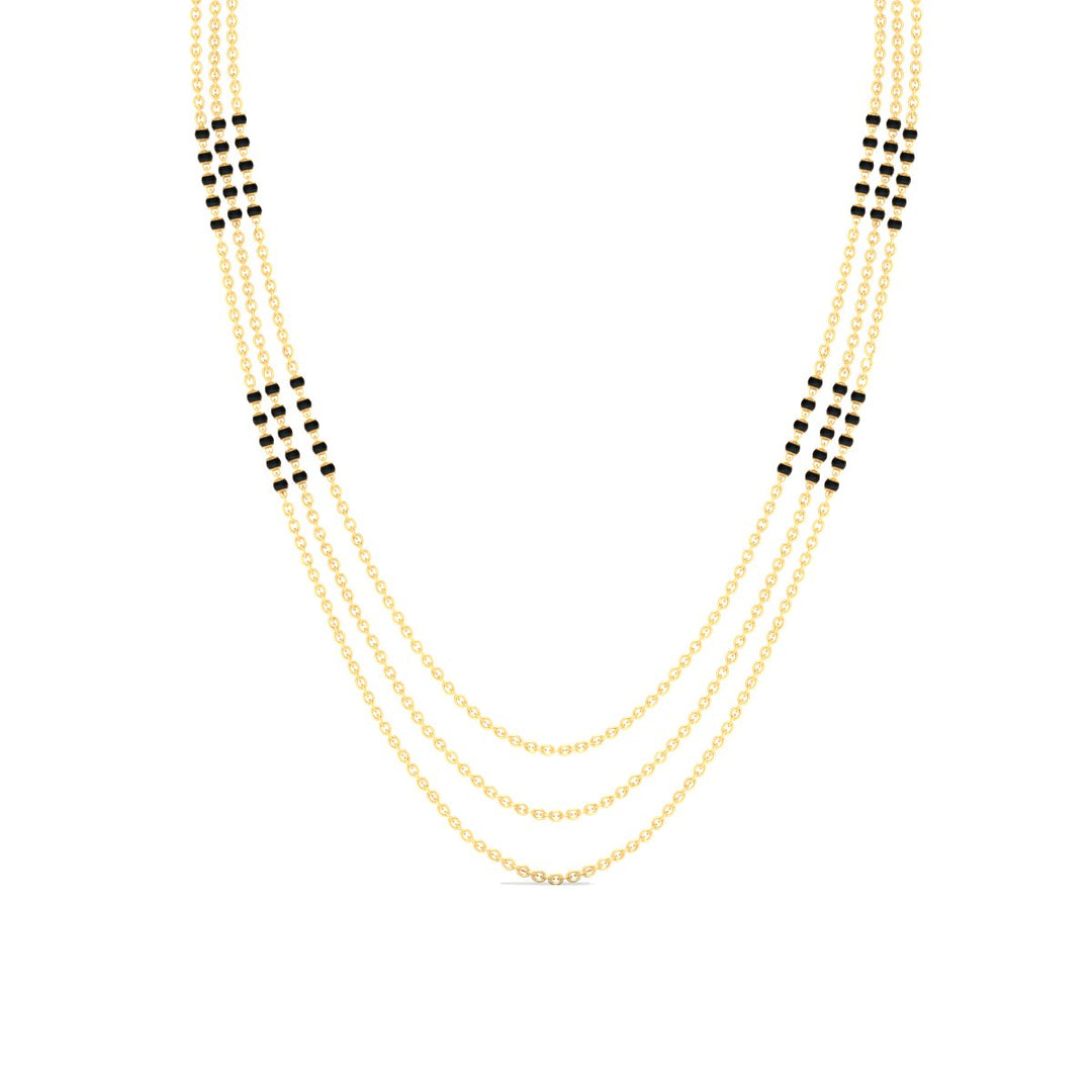 3 Layer Black Bead Mangalsutra