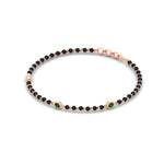 Load image into Gallery viewer, 3-stone-bezel-set-emerald-mens-station-bracelet-in-rose-gold-mgsmbrc11837gemgrangle2-nl-rg.jpg