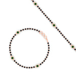 Load image into Gallery viewer, 3-stone-bezel-set-emerald-mens-station-bracelet-in-rose-gold-mgsmbrc11837gemgrangle4-nl-rg.jpg