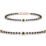 Load image into Gallery viewer, 3-stone-bezel-set-emerald-mens-station-bracelet-in-rose-gold-mgsmbrc11837gemgrsleep-nl-rg.jpg