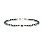 Load image into Gallery viewer, 3-stone-bezel-set-emerald-mens-station-bracelet-in-white-gold-mgsmbrc11837gemgrangle1-nl-wg.jpg