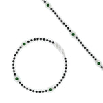 Load image into Gallery viewer, 3-stone-bezel-set-emerald-mens-station-bracelet-in-white-gold-mgsmbrc11837gemgrangle4-nl-wg.jpg