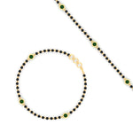Load image into Gallery viewer, 3-stone-bezel-set-emerald-mens-station-bracelet-in-yellow-gold-mgsmbrc11837gemgrangle4-nl-yg.jpg