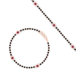 Load image into Gallery viewer, 3-stone-bezel-set-pink-sapphire-mens-station-bracelet-in-rose-gold-mgsmbrc11837gsadrpiangle4-nl-rg.jpg