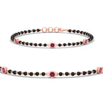 Load image into Gallery viewer, 3-stone-bezel-set-pink-sapphire-mens-station-bracelet-in-rose-gold-mgsmbrc11837gsadrpisleep-nl-rg.jpg