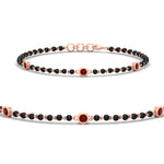 Load image into Gallery viewer, 3-stone-bezel-set-ruby-mens-station-bracelet-in-rose-gold-mgsmbrc11837grudrsleep-nl-rg.jpg