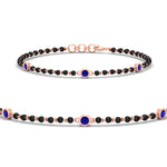 Load image into Gallery viewer, 3-stone-bezel-set-sapphire-mens-station-bracelet-in-rose-gold-mgsmbrc11837gsablsleep-nl-rg.jpg