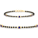 Load image into Gallery viewer, 3-stone-bezel-set-sapphire-mens-station-bracelet-in-yellow-gold-mgsmbrc11837gsablsleep-nl-yg.jpg