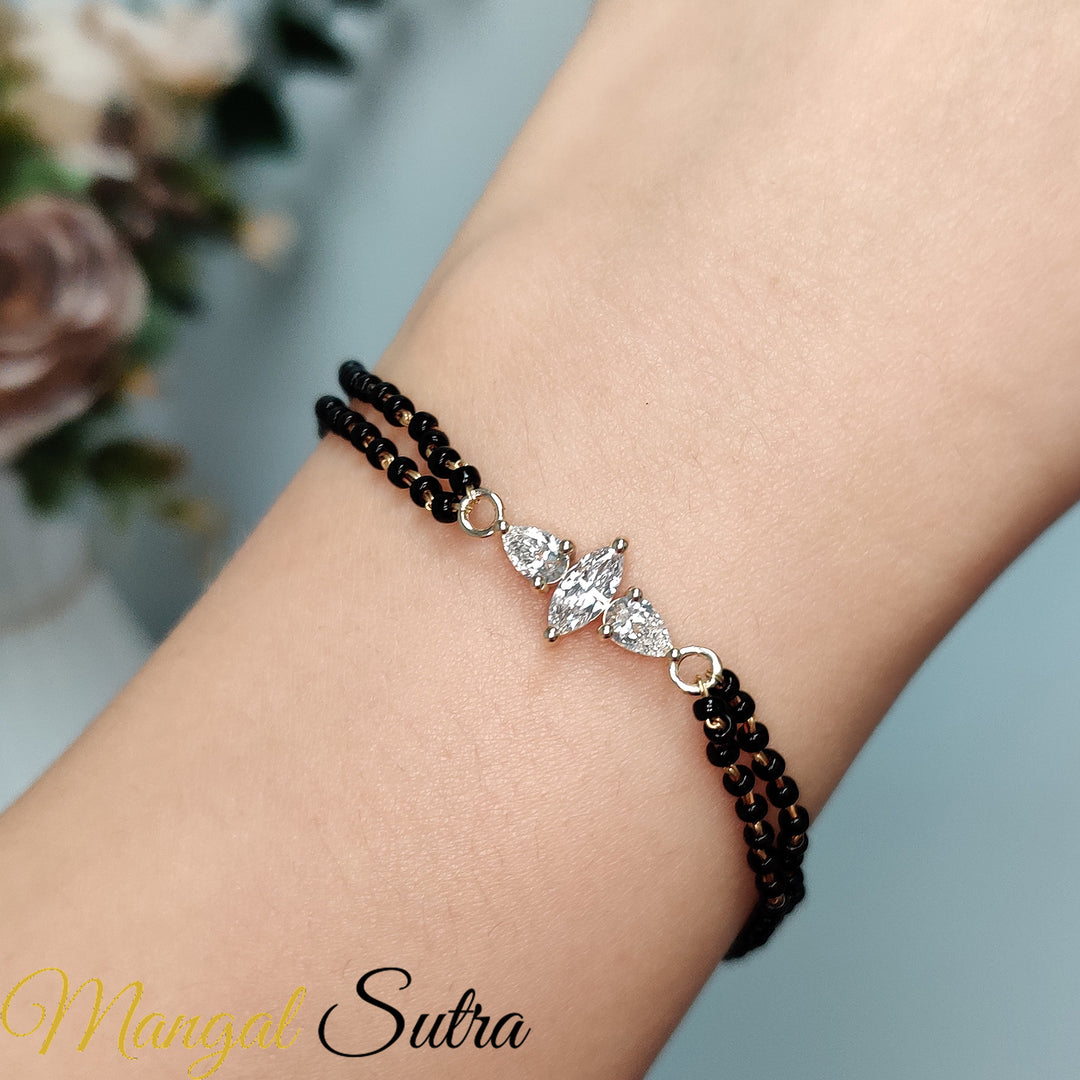 3 Stone Diamond Mangalsutra Bracelet