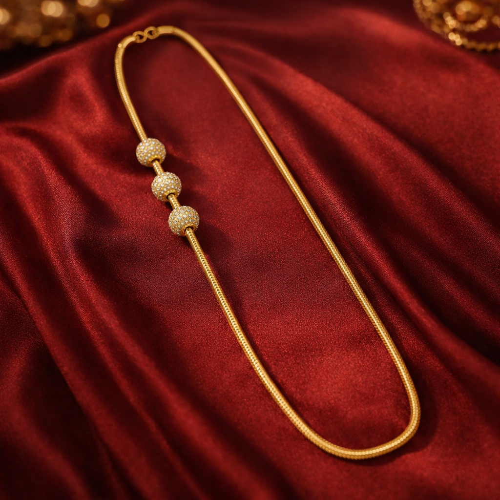 4. Antique Finish Mugappu Chain