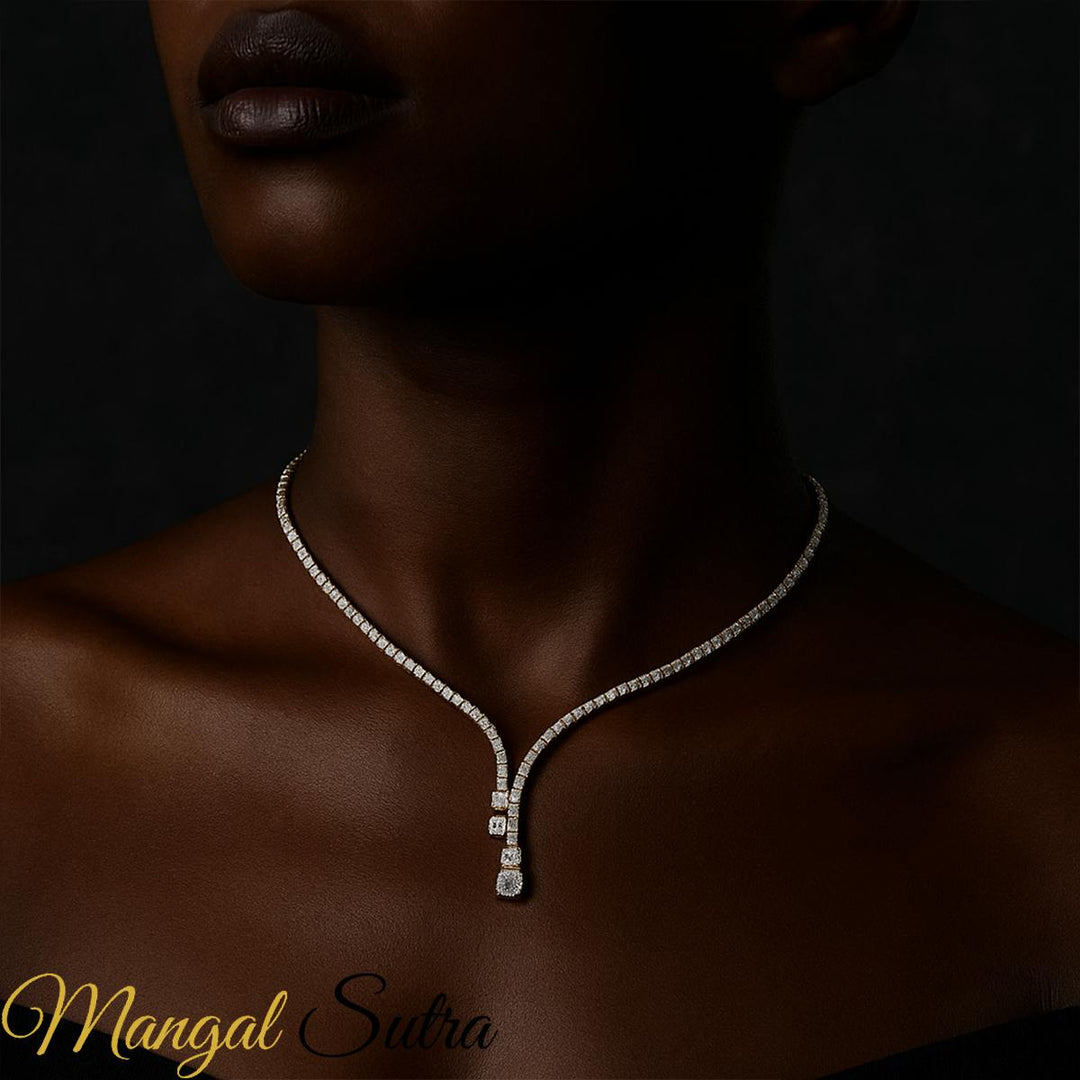 Tennis Eternity Y Diamond Necklace