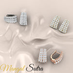 Load image into Gallery viewer, Classic Four Rows Diamond Hoops Earrings
