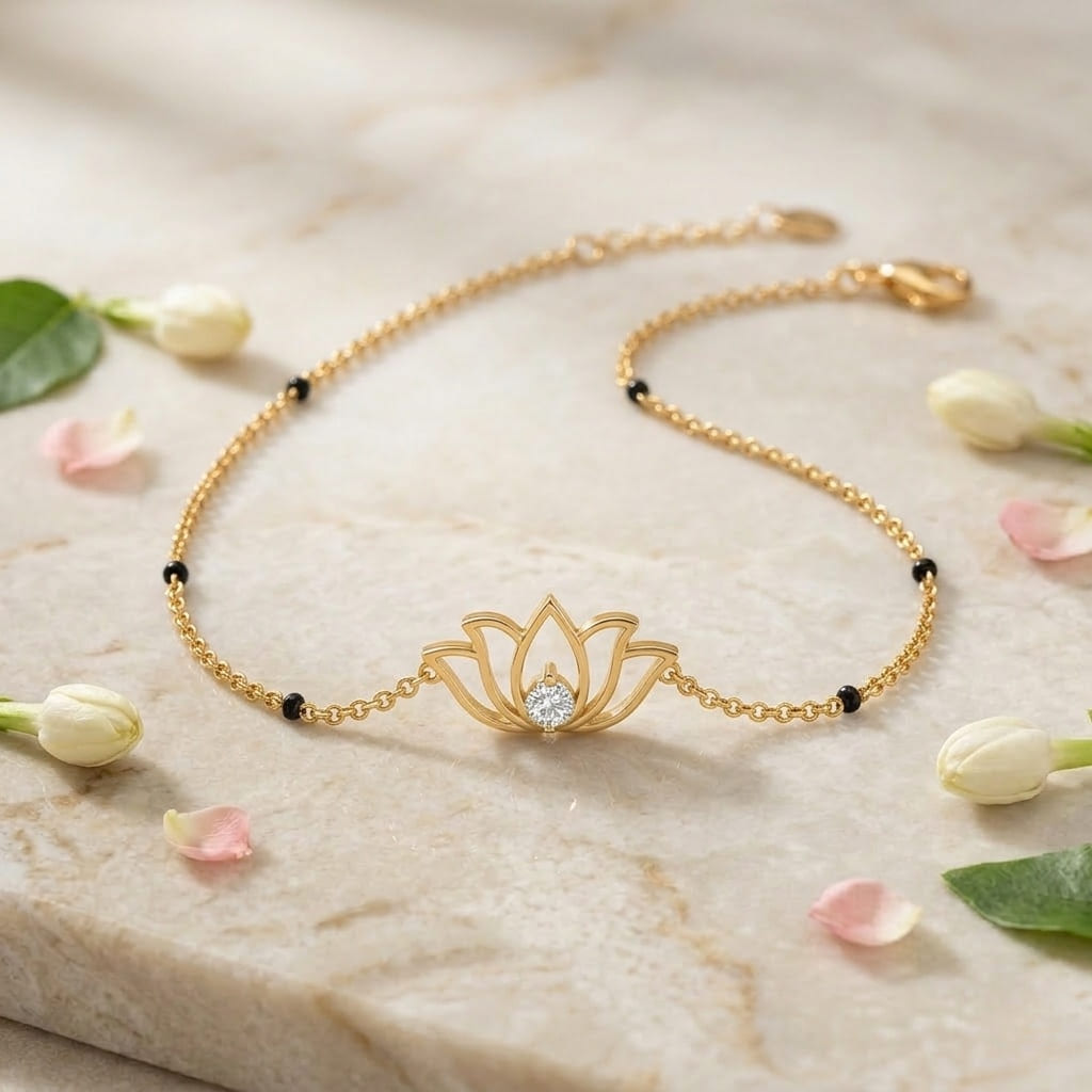 Floral Diamond Bracelet Mangalsutra